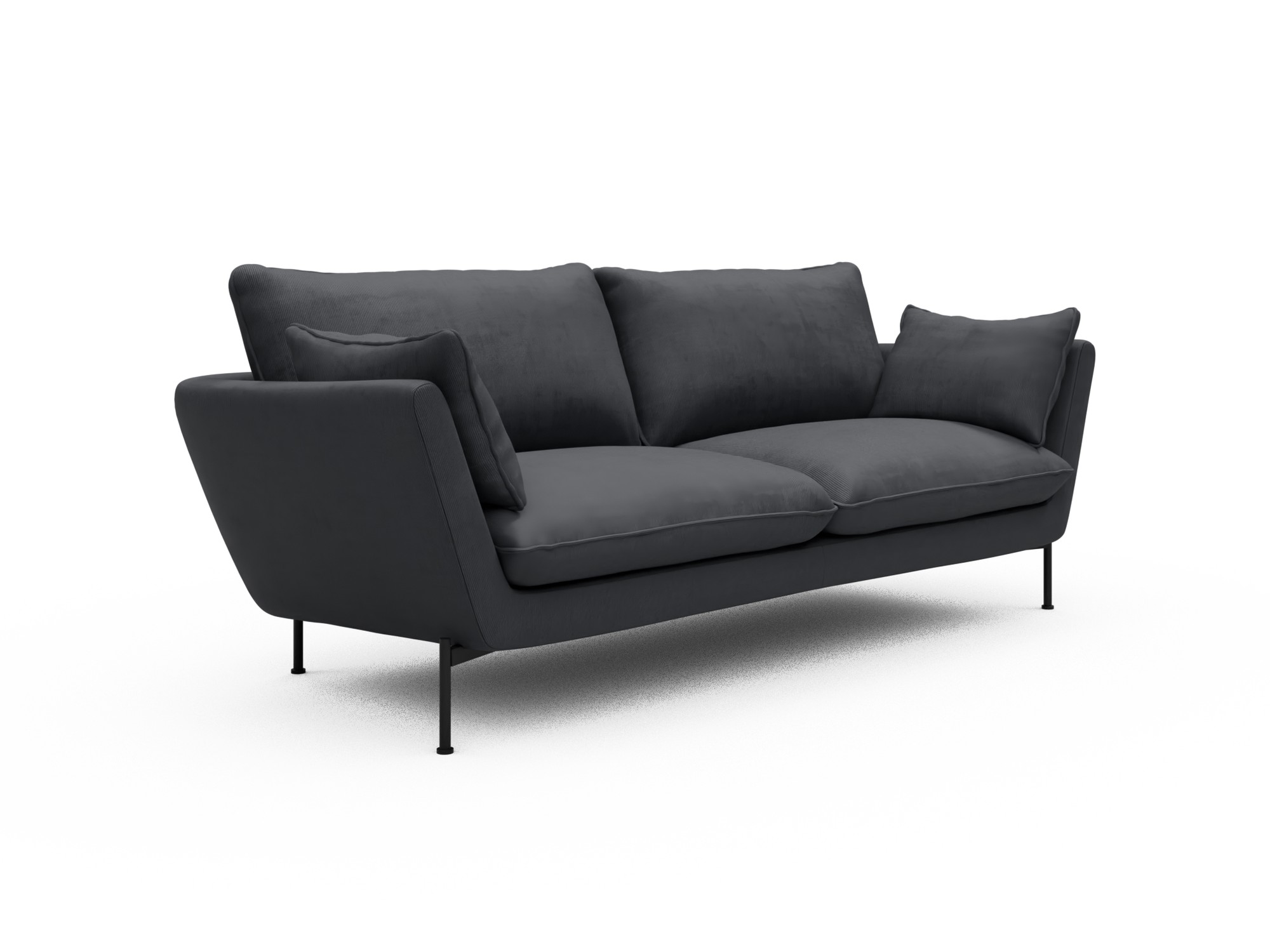 Skandi Home Sofa Anton 3-Sitzer Cordufine-Slate-Grey moebelfaktor