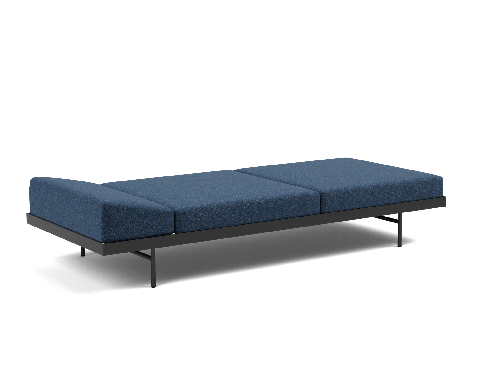 Tagesbett Puri Chenille Esina 414-Indigo-Blue Beine mit Eichentisch
