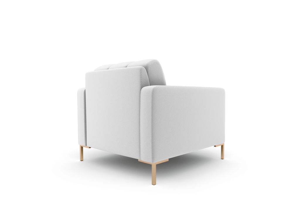 Cosmopolitan Design Sessel Bali Strukturierter Stoff Neve Hellgrau Beine Gold