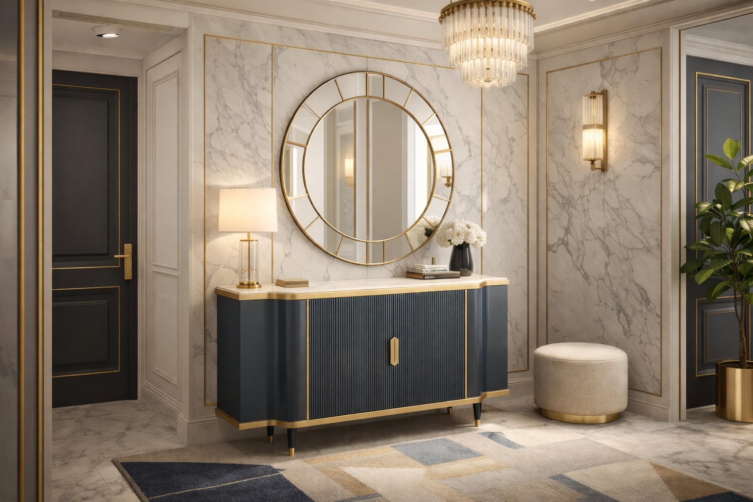 Livin Hill Sideboard Stilig Dunkles Graublau