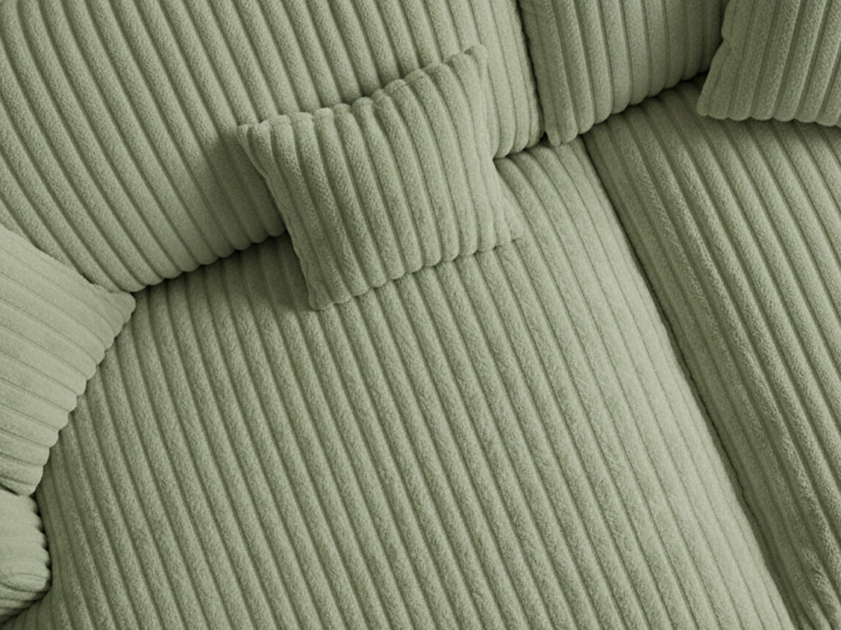 Bobochic Belem Sofa 3-Sitzer Breitcord weich Grün