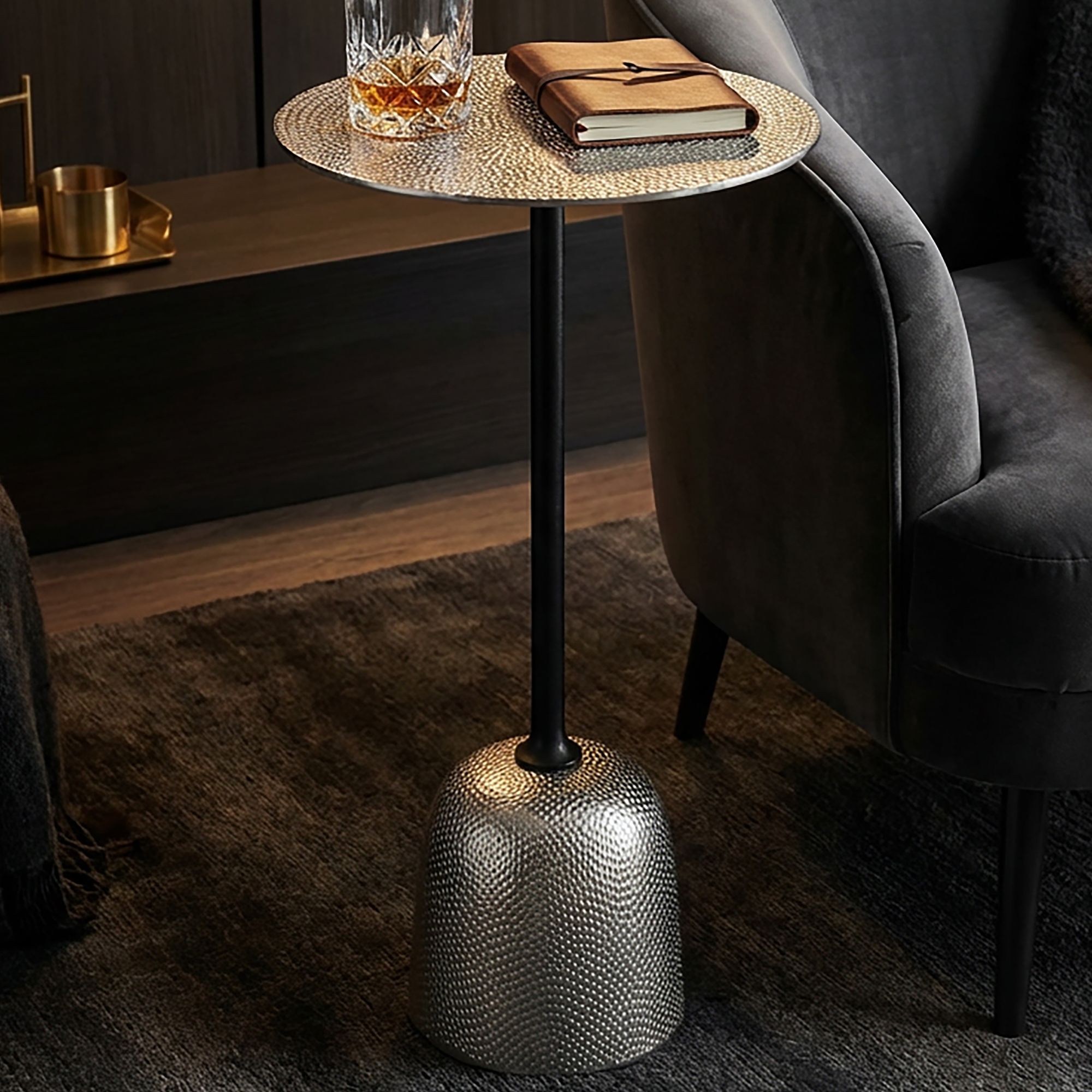 Beistelltisch Selbu Aluminium Silber Ø 29 × H 60 cm