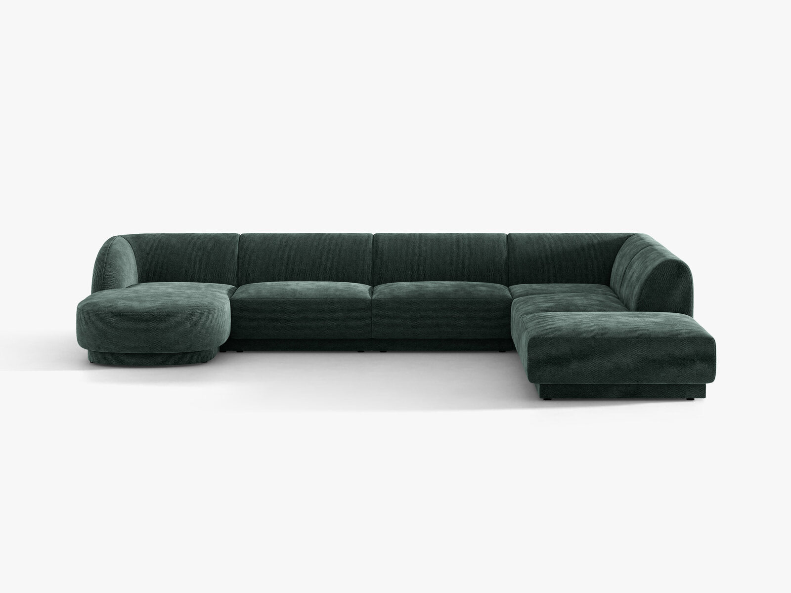 Micadoni Panorama-Ecksofa Miley 6-Sitzer Rechts Chenille Haga Petrol