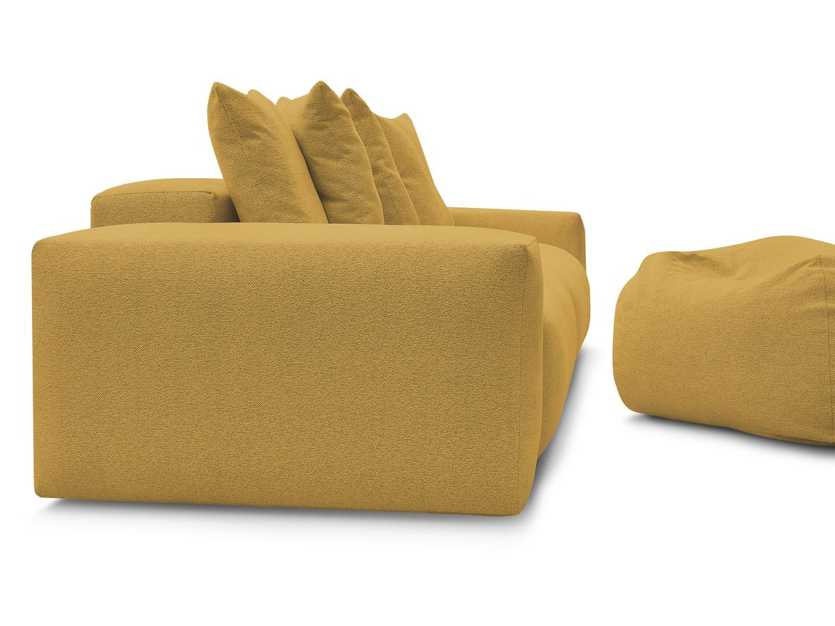 Bobochic Voltaire Sofa 5-Sitzer mit Pouf Melange-Stoff Gelb