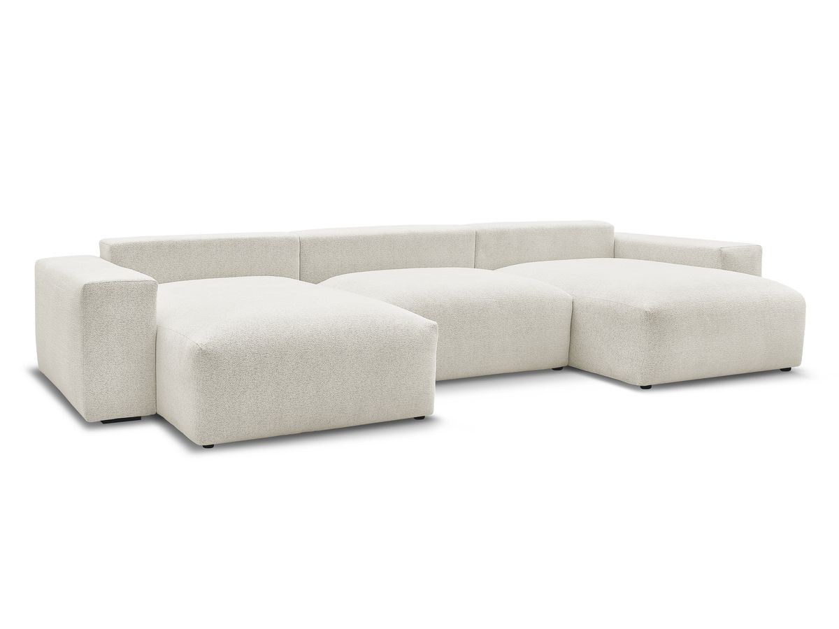 Bobochic Voltaire Wohnlandschaft 420 × 165 cm Melange-Stoff Weiß