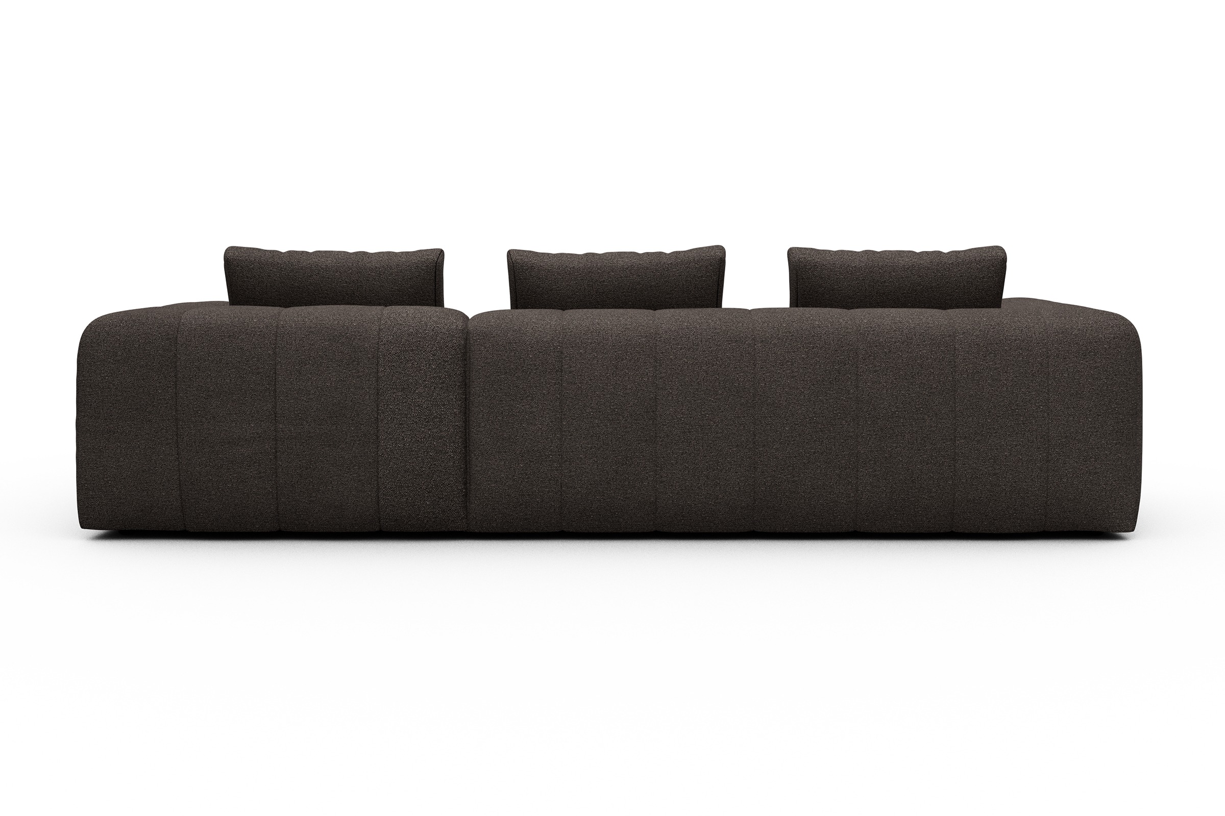 Ecksofa Hugo 2,5-Sitzer Armlehne links mit Chaiselongue Boucle-Taupe