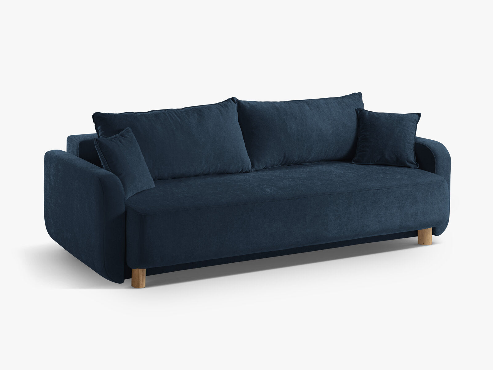 Micadoni Sofa Elen 2 Rückenkissen 3-Sitzer mit Schlaffunktion Strukturierter Stoff Marineblau
