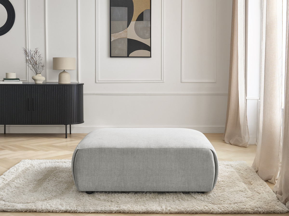 Bobochic Jana Pouf 94 × 114 cm Samt Hellgrau