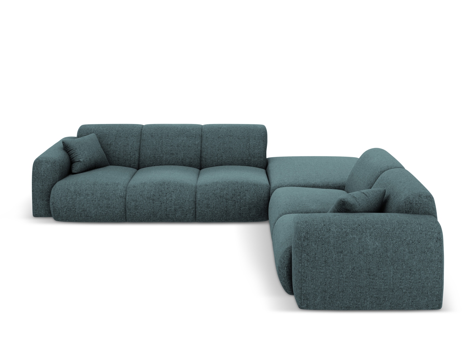 Cosmopolitan Design Ecksofa Nolio 4-Sitzer offen Chenille Haga Petrol Rechts