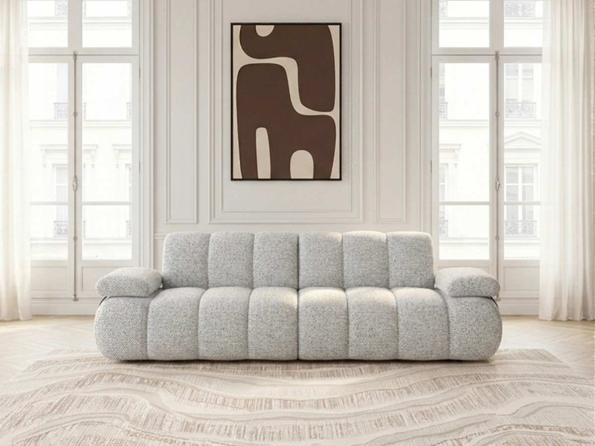 Bobochic Rivoli Sofa 4-Sitzer Melange-Stoff Grau
