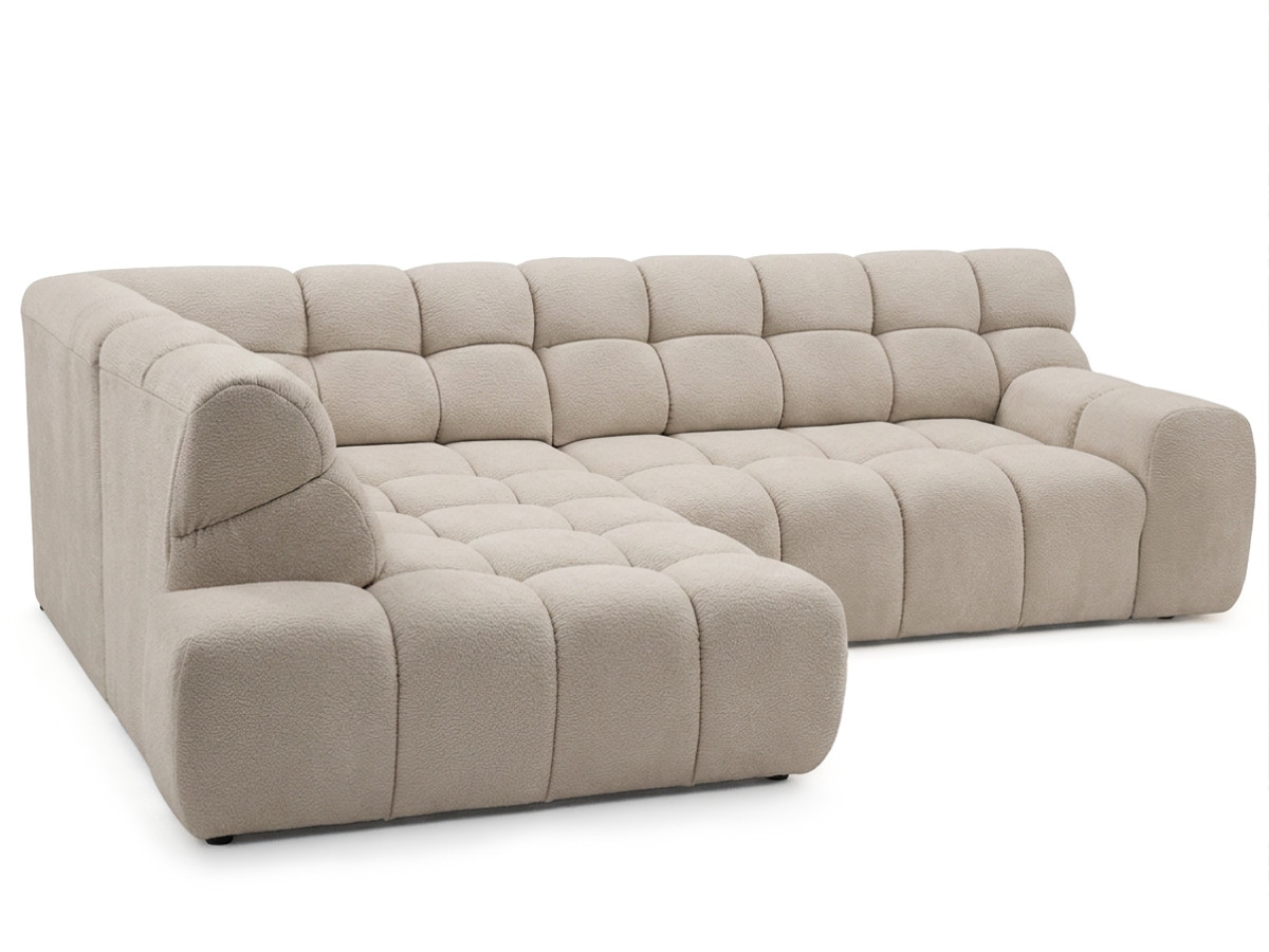 Bobochic Andre Ecksofa mit Schlaffunktion Chenille Beige Ecke links