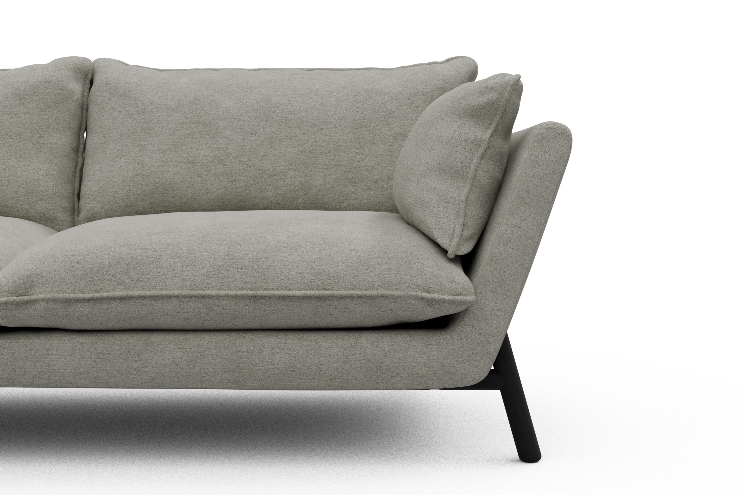 Sofa Emil PREMIUM 2-Sitzer Beinfarbe Eiche Schwarz Carreno-Moon-Stone-White