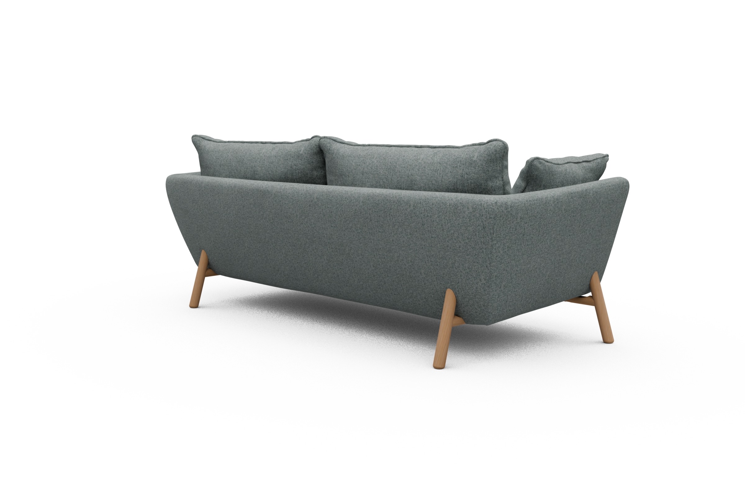 Sofa Emil PREMIUM 3-Sitzer Beinfarbe Eiche Natur Casone-Light-Mixed-Green