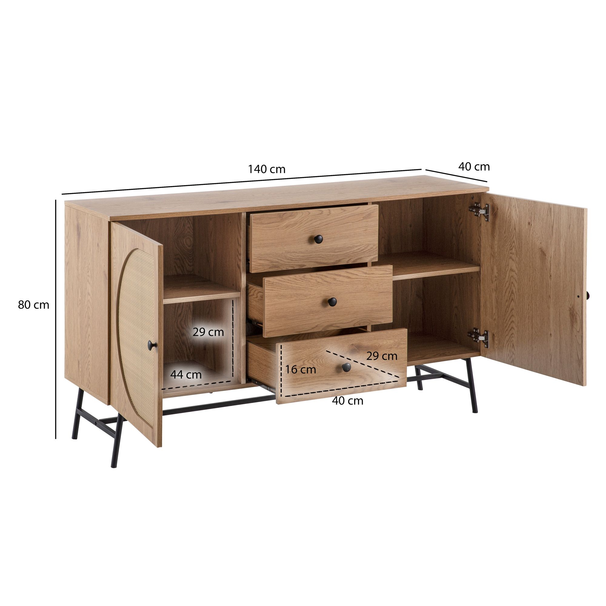 Sideboard Hallsberg Braun 140 × 40 × 80 cm