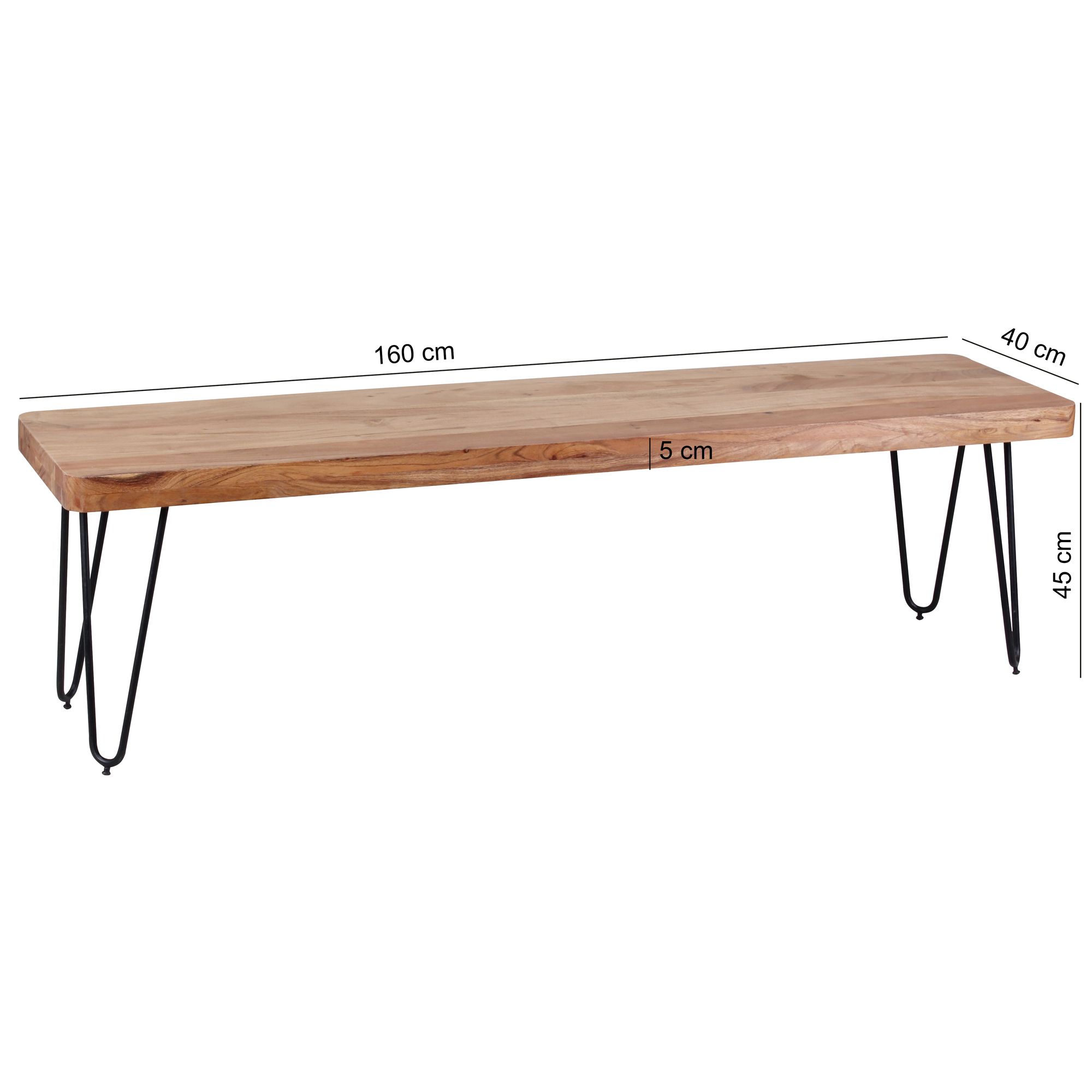 Sitzbank Agdenes Massivholz Akazie 160 cm