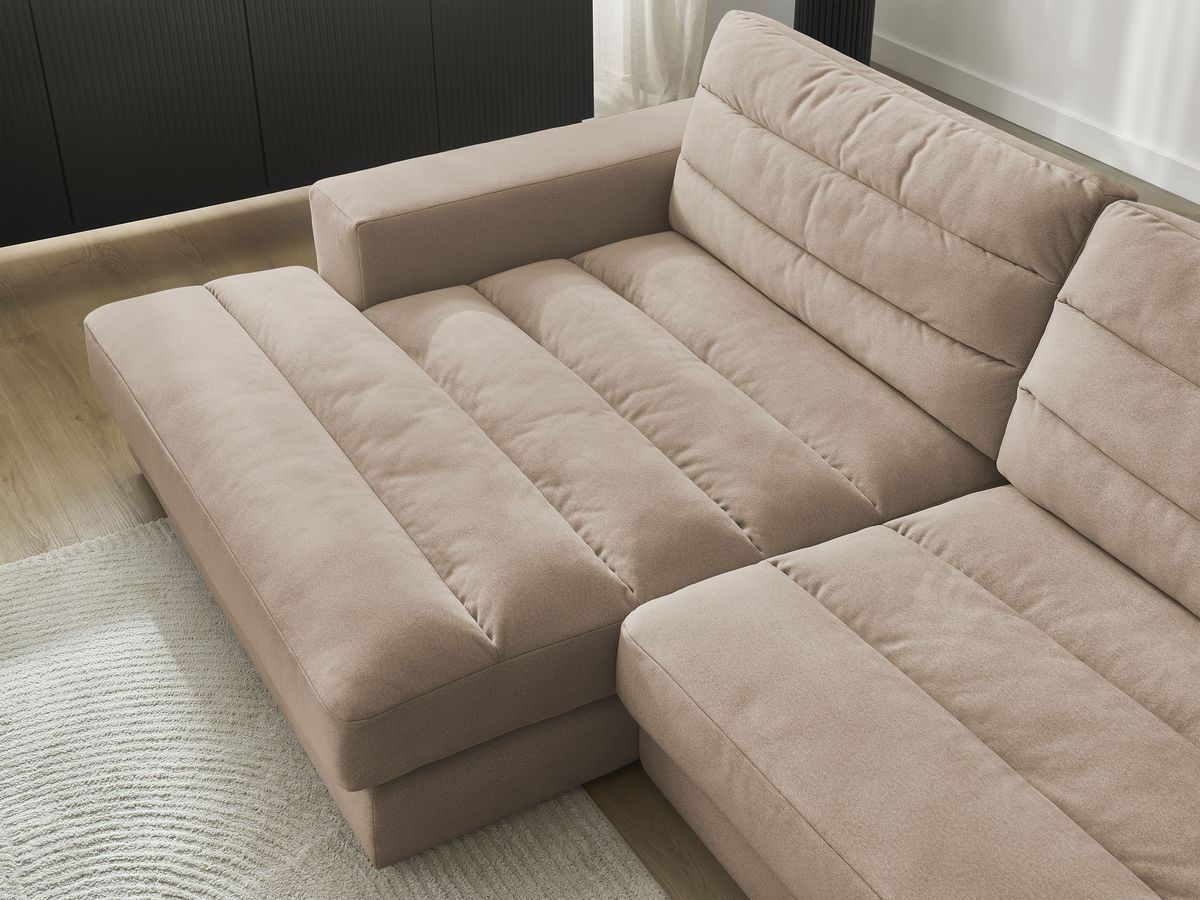 Bobochic Sierra Ecksofa Samt Taupe Ecke links