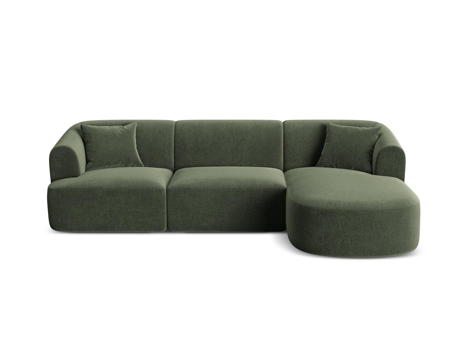 Cosmopolitan Design Ecksofa Campi 4-Sitzer Samt Vogue Grün Rechts