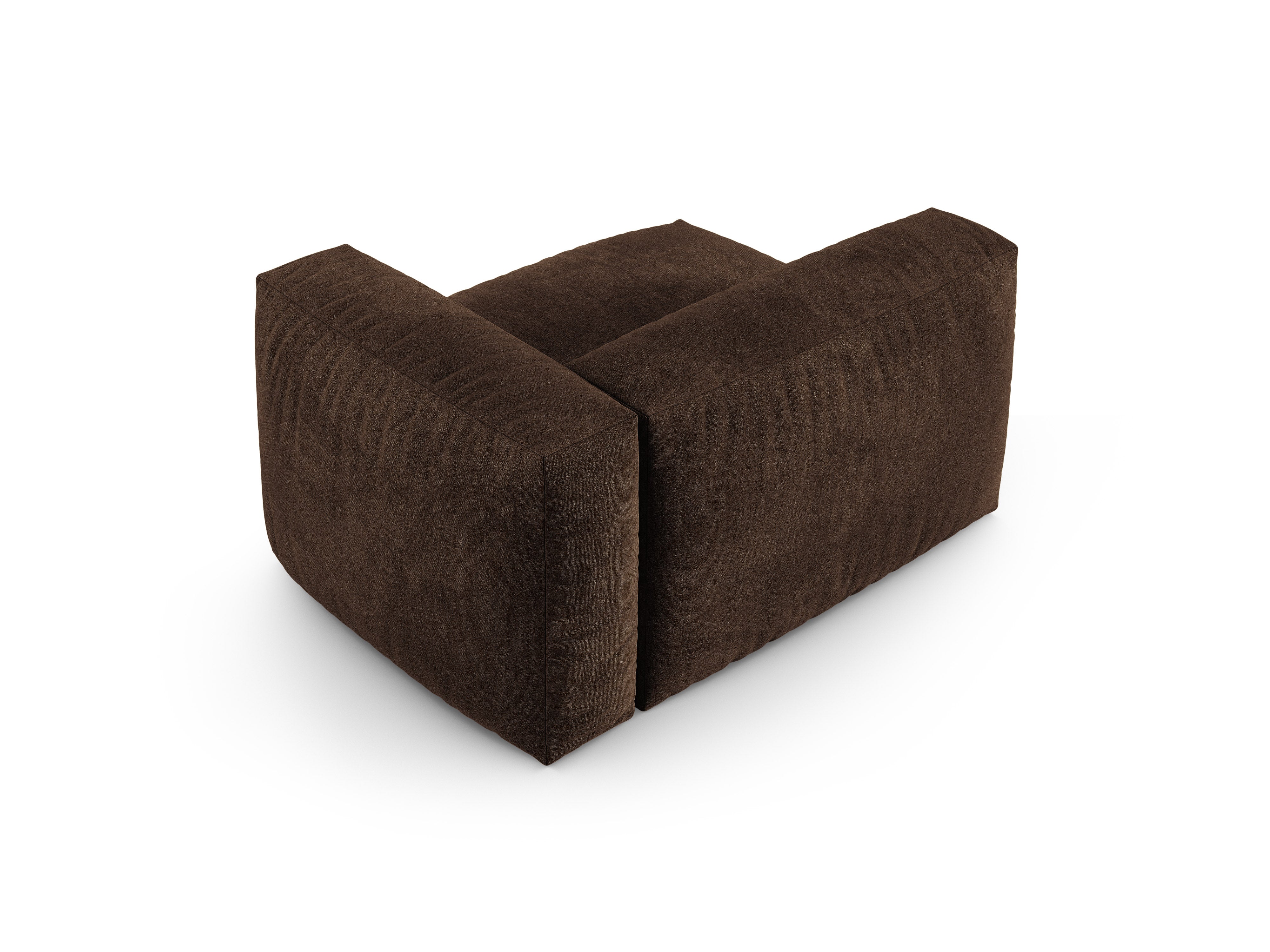 Micadoni Eckmodul mit Armlehne Martina 1-Sitzer 90cm Sitztiefe Samt Vogue Schokolade Rechts