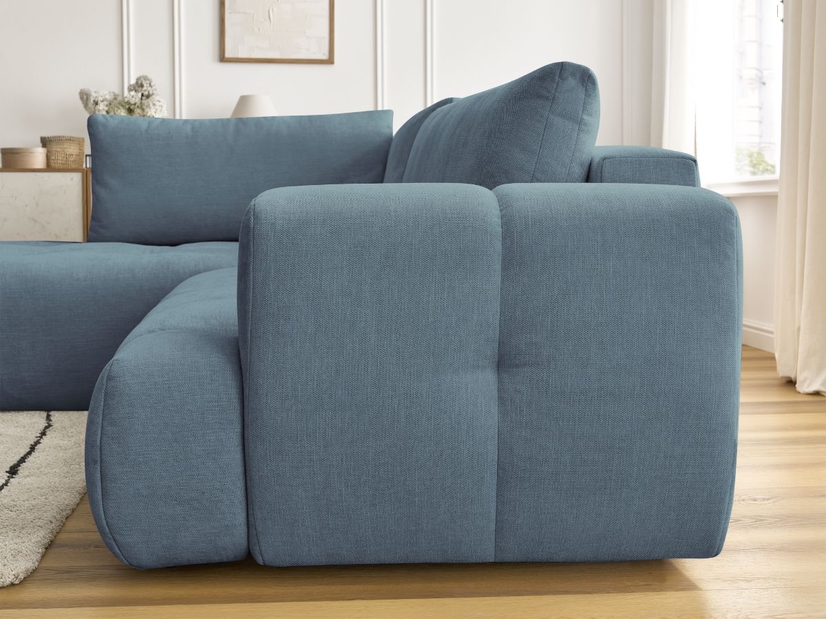 Bobochic Fuji Ecksofa mit Schlaffunktion und Bettkasten 282 × 204 cm Stoff Hellblau Ecke links