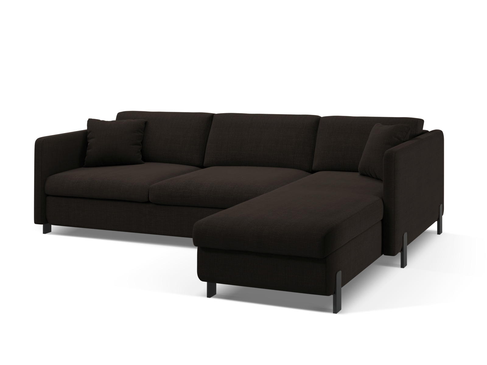 Micadoni Schlaf-Ecksofa Gloria 4-Sitzer Rechts Strukturierter Stoff Dunkelgrau 205x140