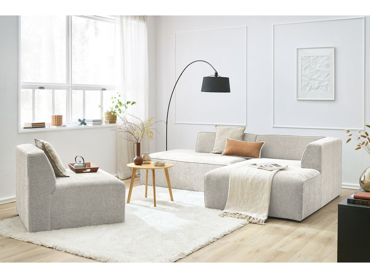 Bobochic Megeve Ecksofa Strukturstoff Beige Ecke rechts