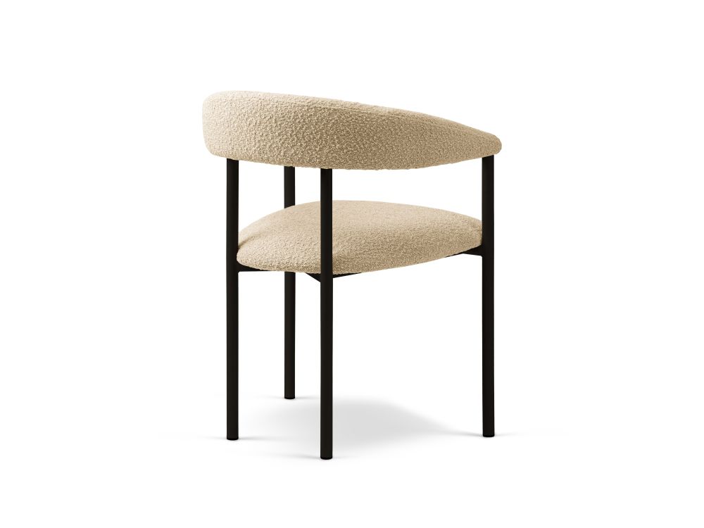 Cosmopolitan Design Stuhl Lea 2er-Set Boucle Baloo Beige Beine Schwarz