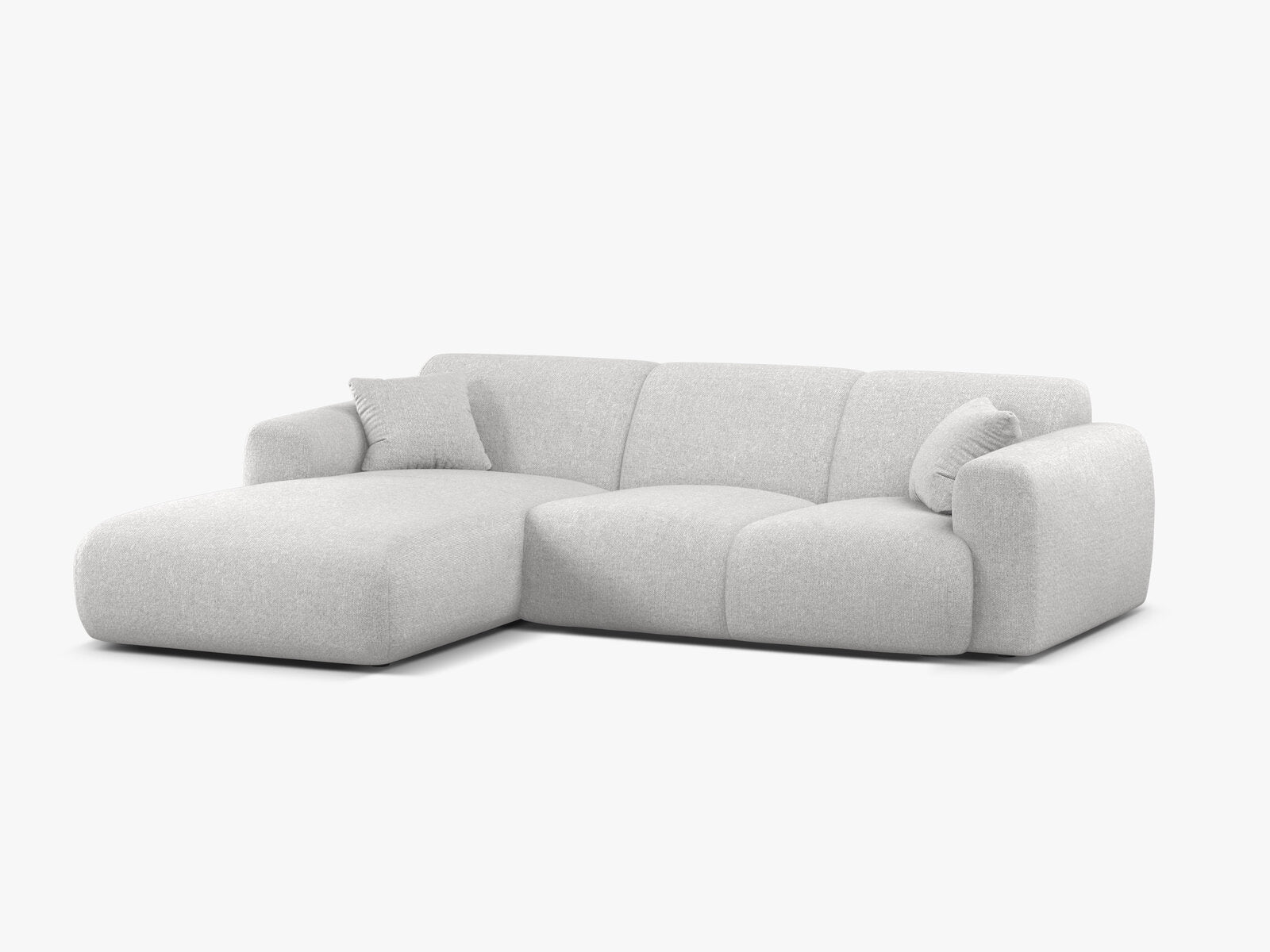 Micadoni Ecksofa Molino 4-Sitzer Links Chenille Eden Silber