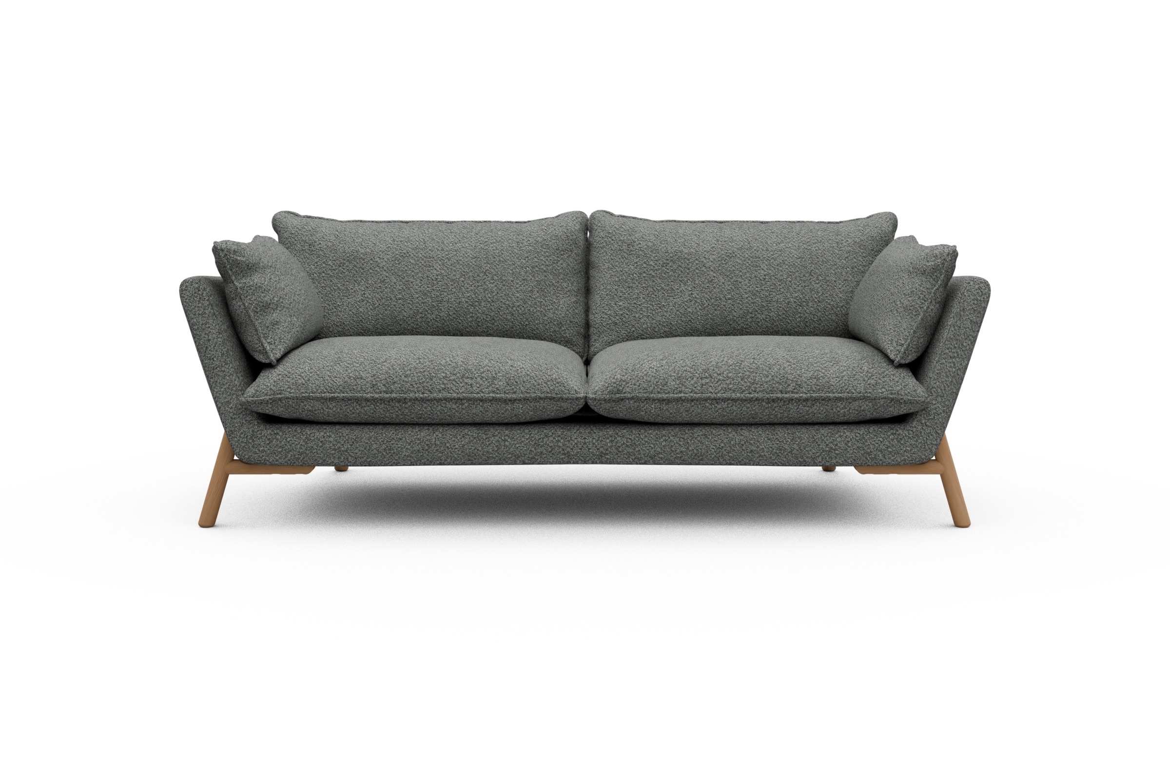 Skandi Home Sofa Emil PREMIUM 3-Sitzer Beinfarbe Eiche Natur Vanora-Warm-Grey moebelfaktor
