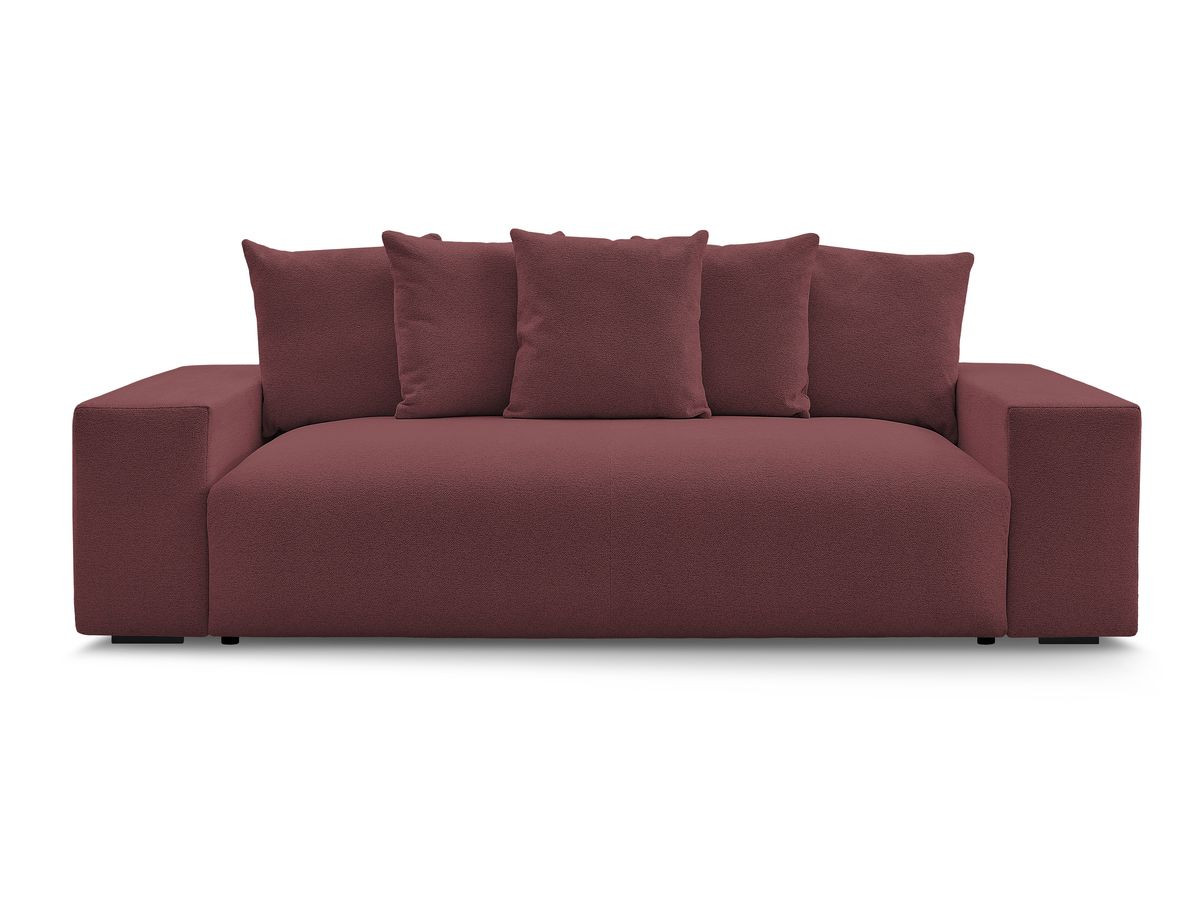 Bobochic Voltaire Schlafsofa 3-Sitzer mit Bettkasten Melange-Stoff Rot