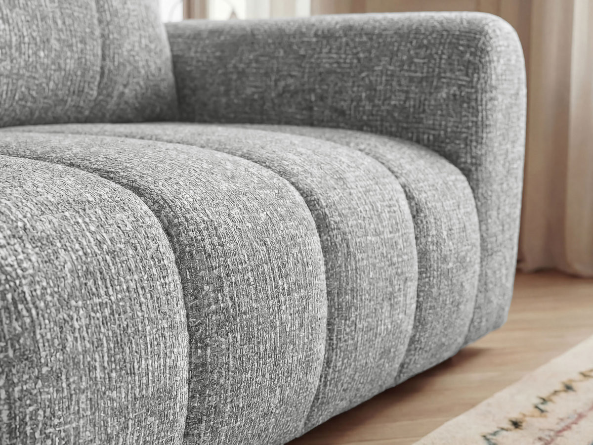 Bobochic Nesty Ecksofa 272 cm Melange-Stoff Hellgrau Ecke links