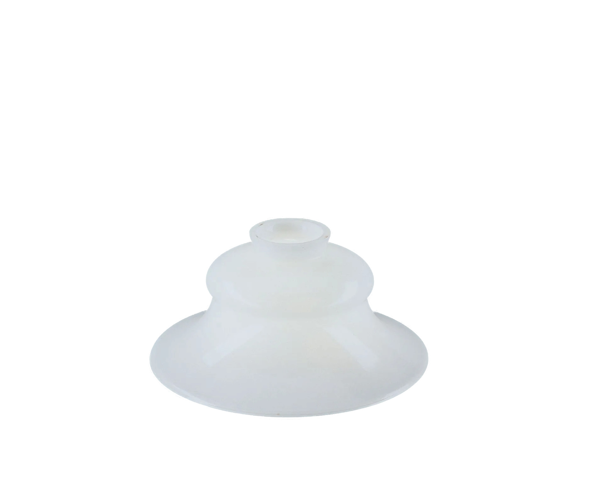 Berliner Messinglampen Glasschirm Nr. 29 Glockenform, Opalglas weiß glänzend