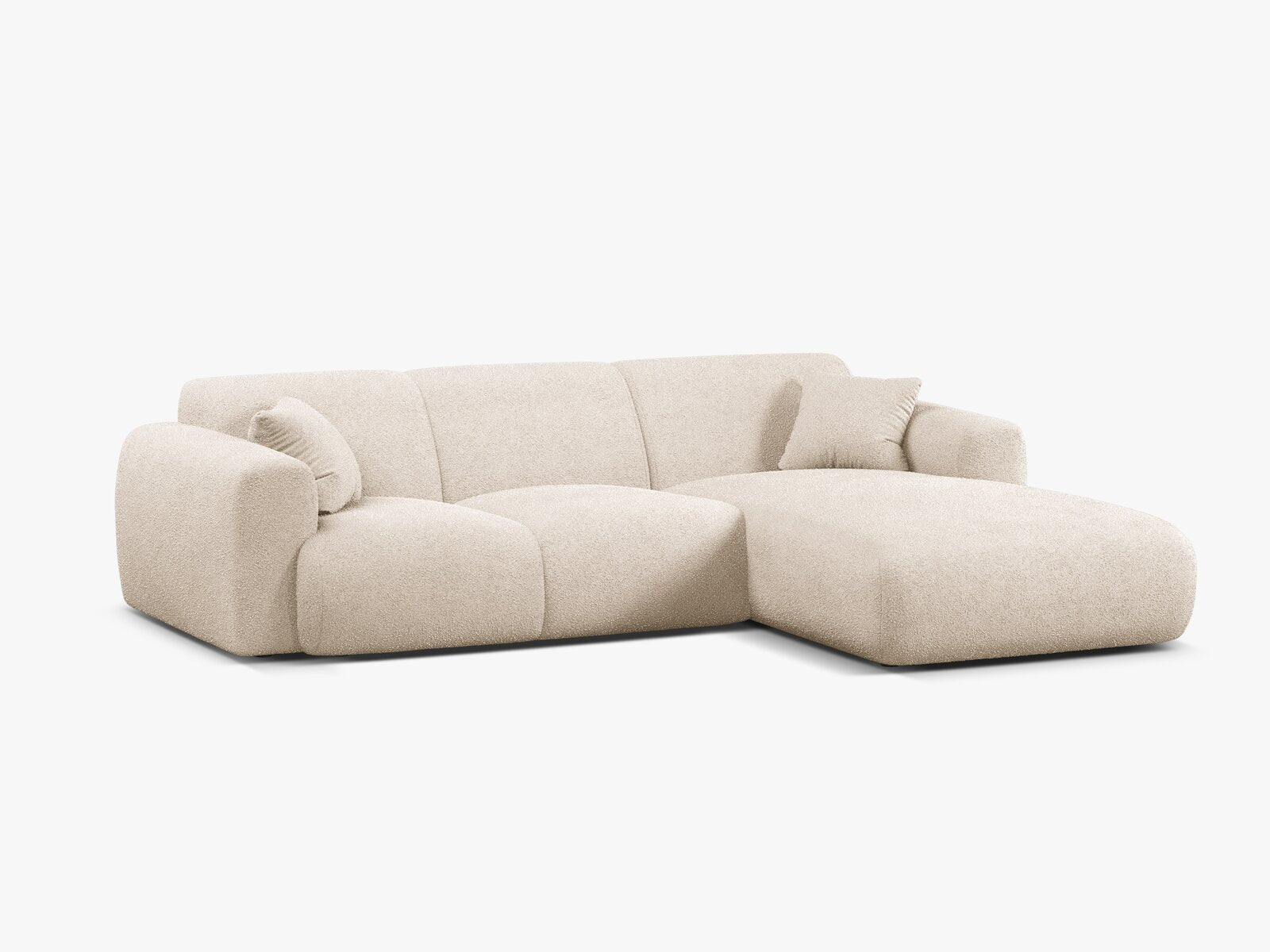 Micadoni Ecksofa Molino 4-Sitzer Rechts Boucle Baloo Beige