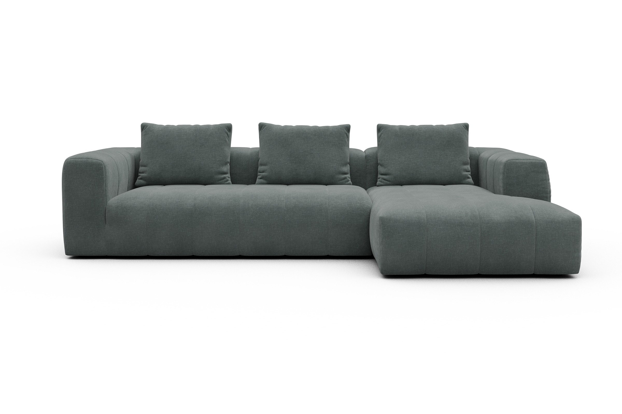 Ecksofa Hugo 2,5-Sitzer Armlehne links mit Chaiselongue Smooth-Silver-Grey