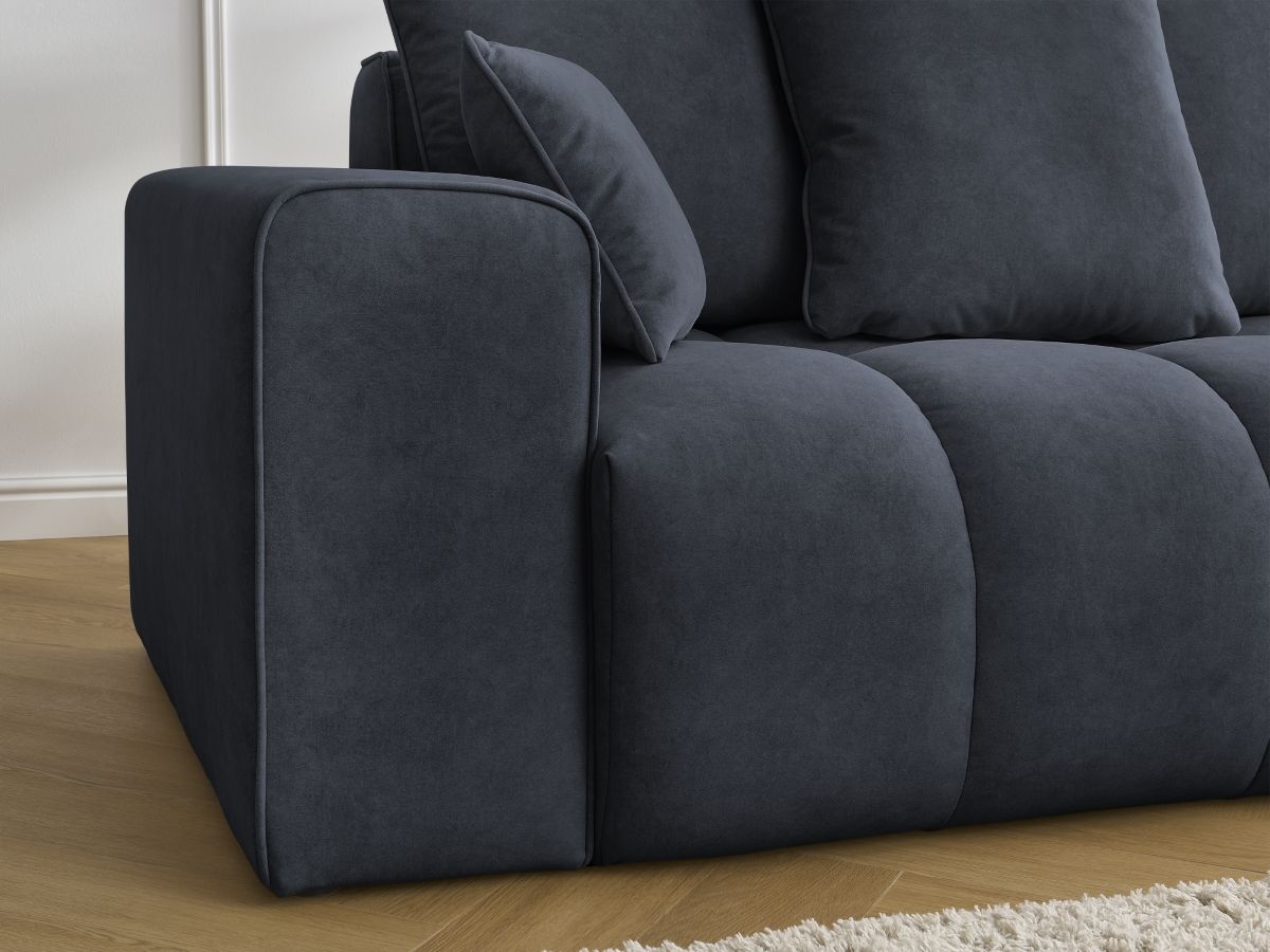 Bobochic Mont-blanc Sofa 4-Sitzer Samt Dunkelblau Armlehne links