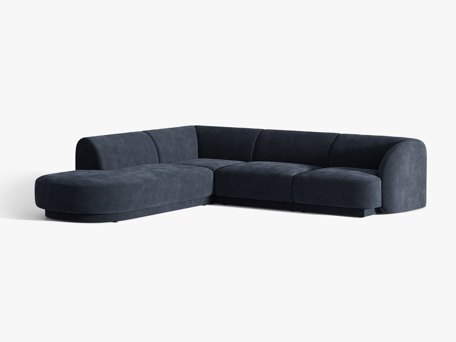 Micadoni Ecksofa Miley 6-Sitzer Links Chenille Eden Marineblau