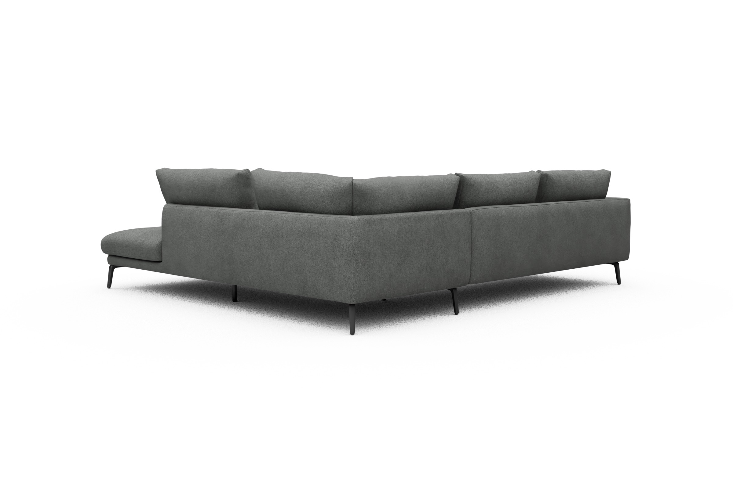 Ecksofa Karl Relax-Ecke rechts mit 2,5-Sitzer Boucle-Ash-Grey
