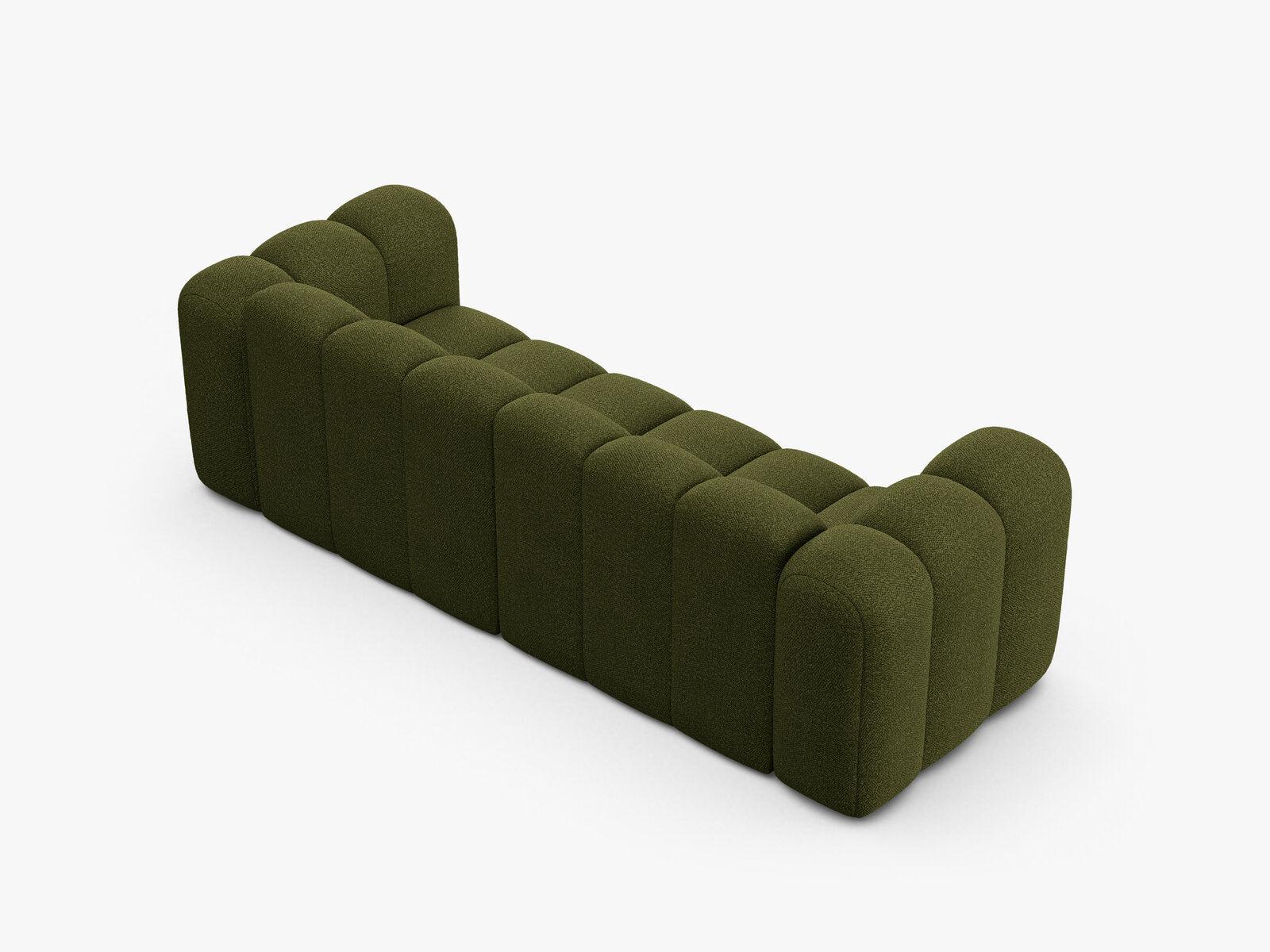 Micadoni Sofa Lupine 3-Sitzer Boucle Baloo Dunkel-Olivgrün