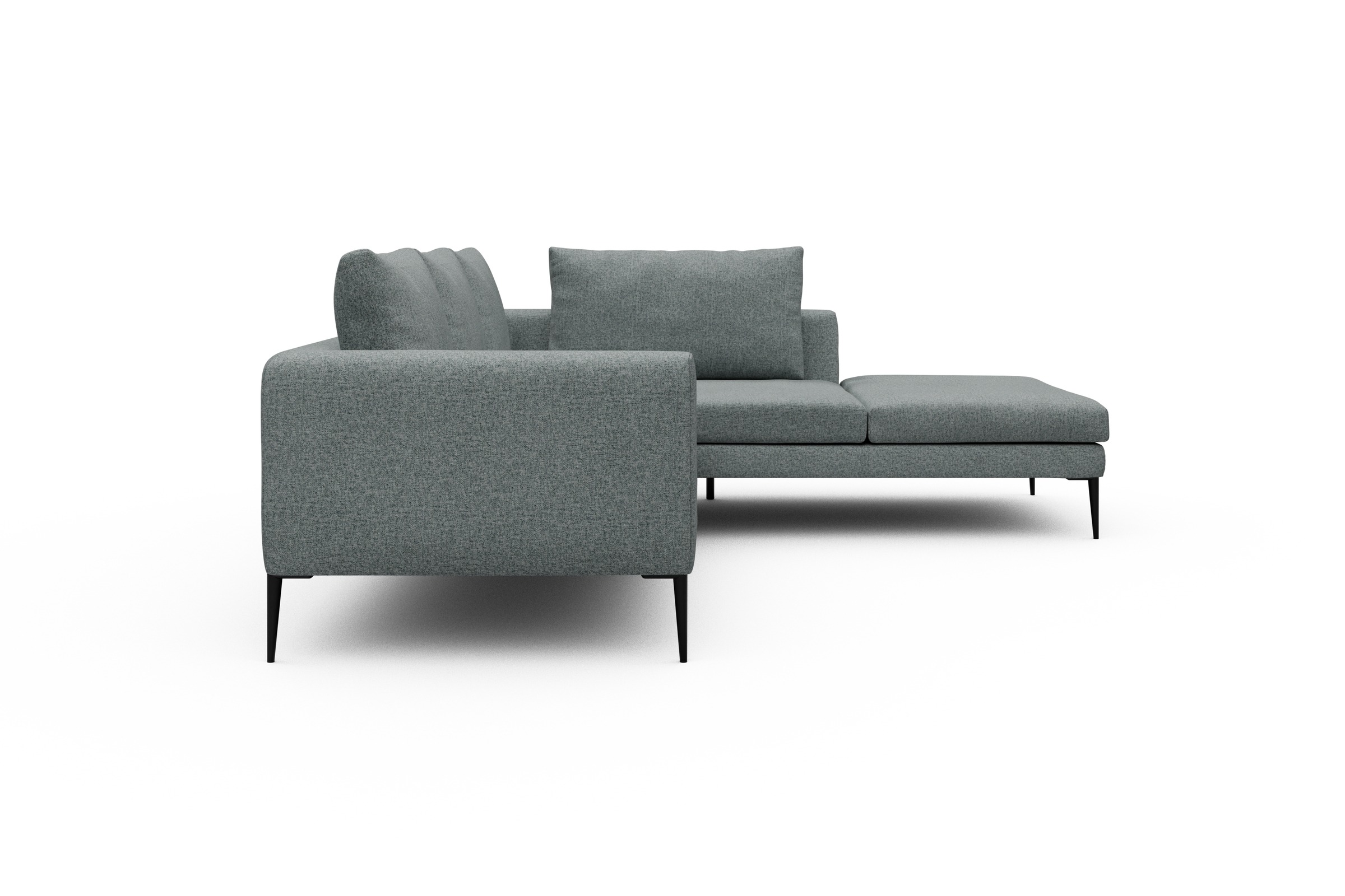 Ecksofa Paul Relax-Ecke rechts mit 2-Sitzer Casone-Light-Mixed-Green