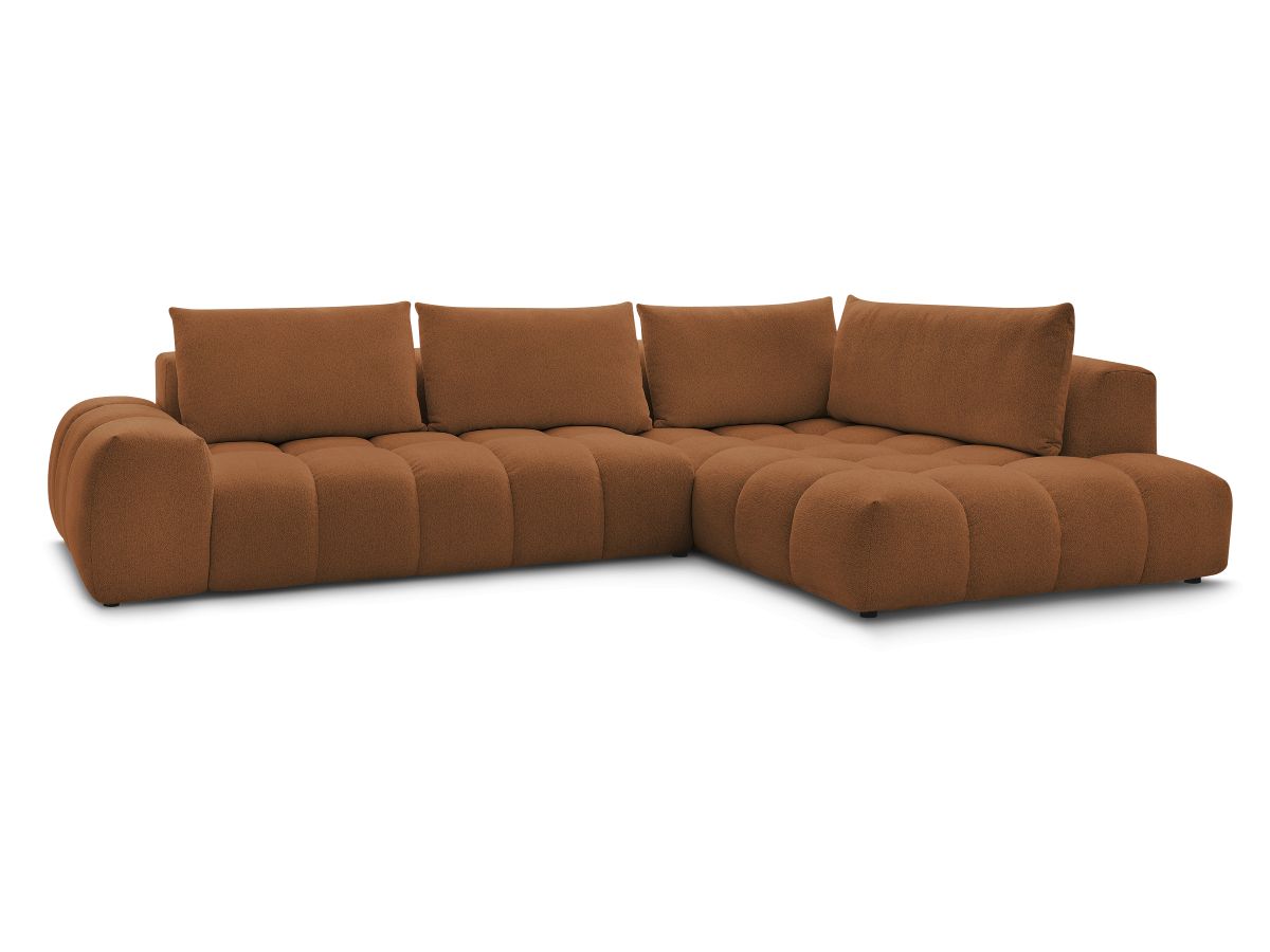 Bobochic Everest Ecksofa, 4 Kissen Melange-Stoff Orange Ecke rechts