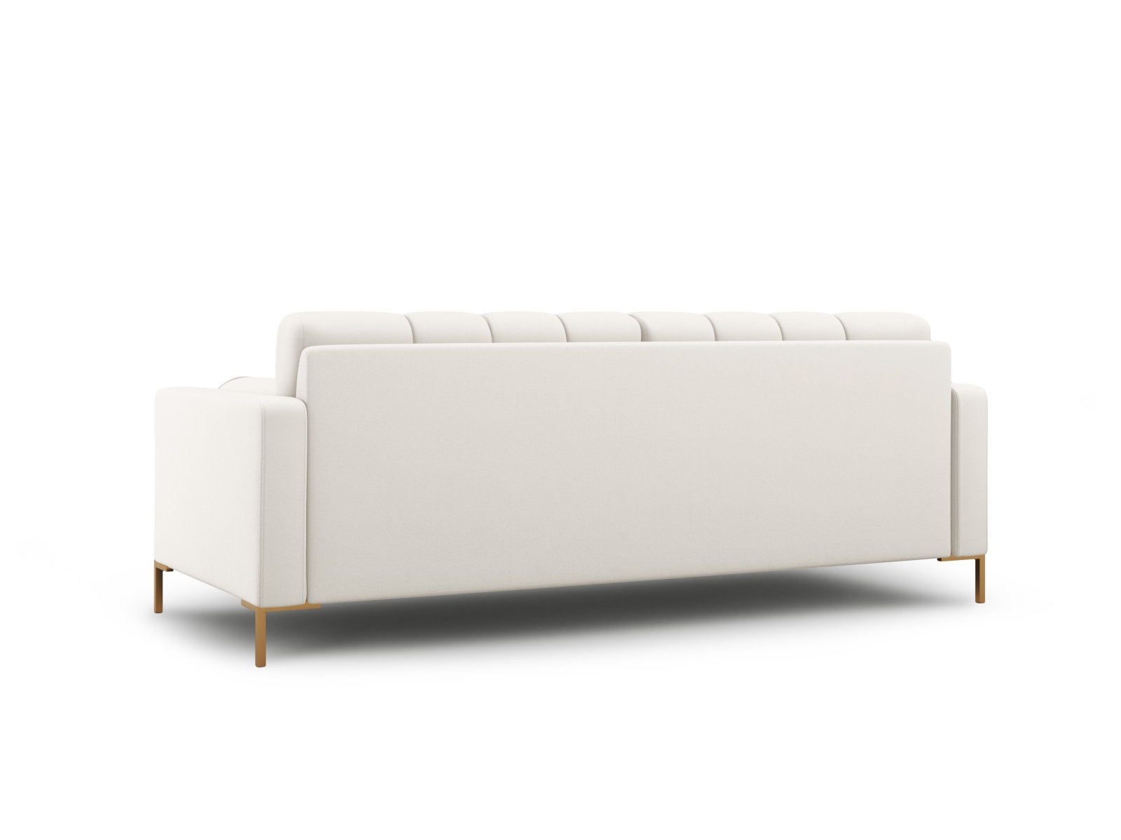 Cosmopolitan Design Sofa Bali 4-Sitzer Strukturierter Stoff Neve Helles Beige Beine Gold