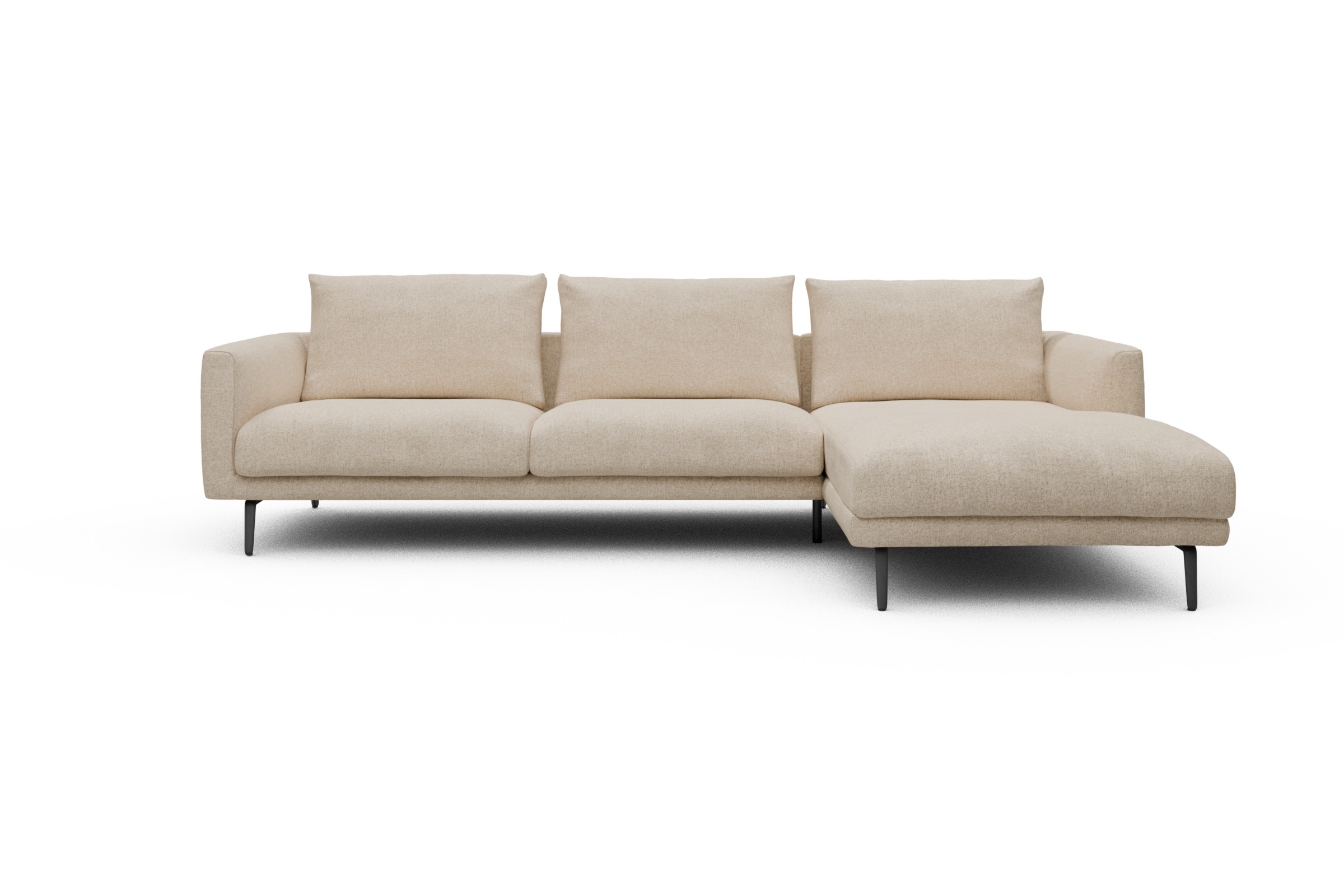 Skandi Home Ecksofa Karl Chaiselongue rechts mit 2,5-Sitzer Casone-Natural-Beige moebelfaktor