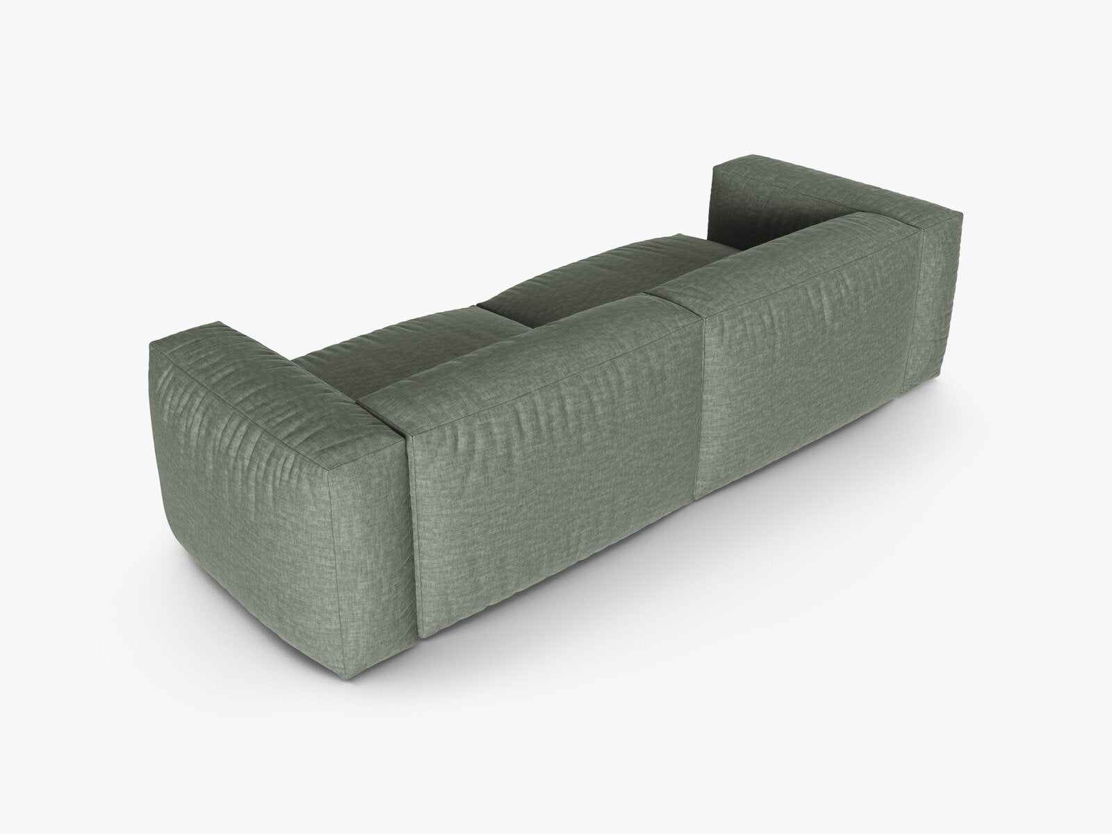 Micadoni Sofa Martina 3-Sitzer 90cm Sitztiefe Strukturierter Stoff Boston Moßgrün