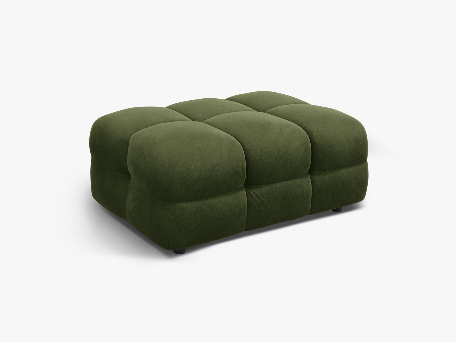 Micadoni Hocker Kendal 1-Sitzer Samt Armeegrün