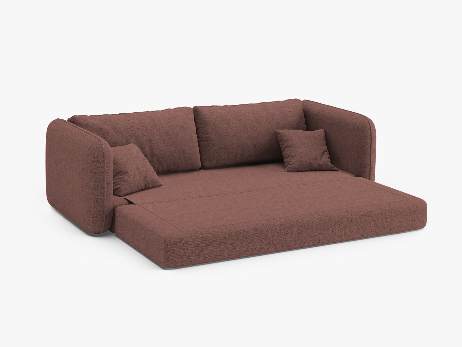 Micadoni Sofa mit Schlaffunktion Dormi 3-Sitzer Strukturierter Stoff Moly Dunkelrosa