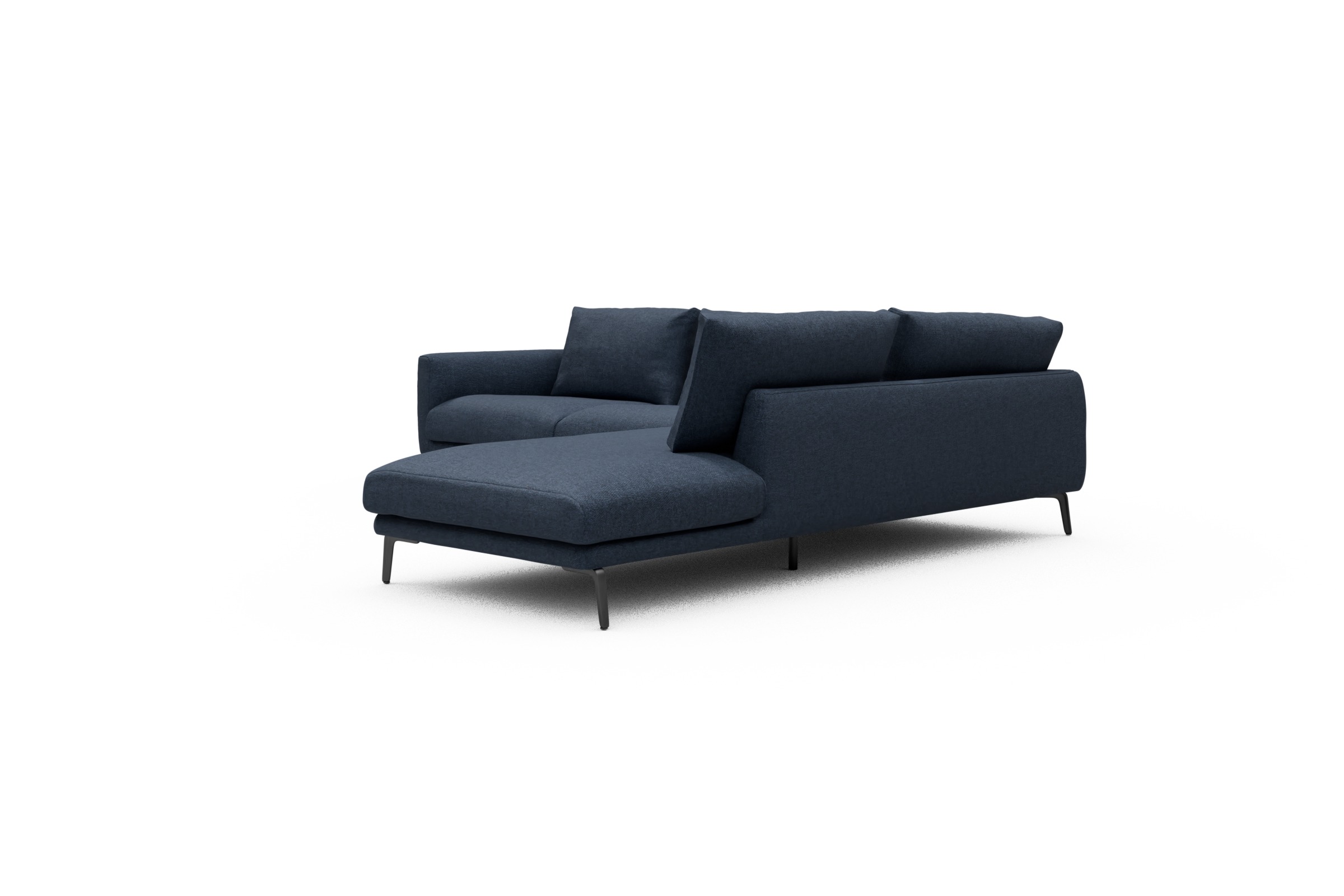 Ecksofa Karl Relax-Ecke rechts mit 2,5-Sitzer Sama-Deep-Blue
