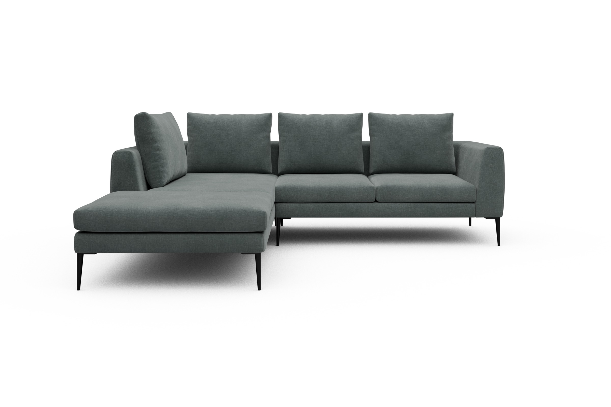 Skandi Home Ecksofa Paul Relax-Ecke links mit 2-Sitzer Smooth-Silver-Grey moebelfaktor