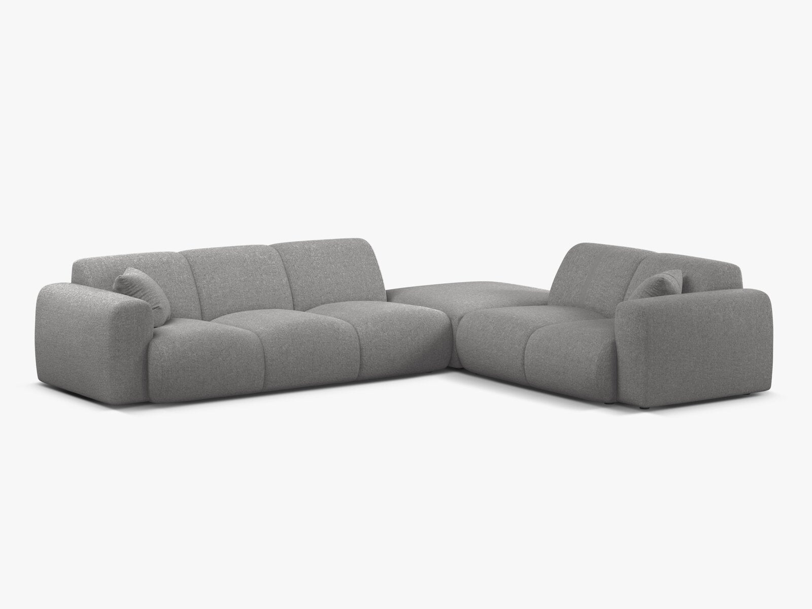Micadoni Ecksofa Molino 6-Sitzer Rechts Chenille Eden Hellgrau