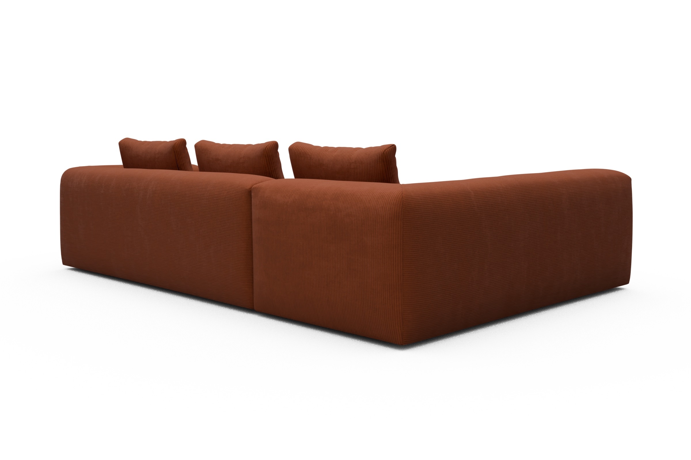 Ecksofa Fred 2x 2,5-Sitzer links offen Corduroy-Burnt-Orange