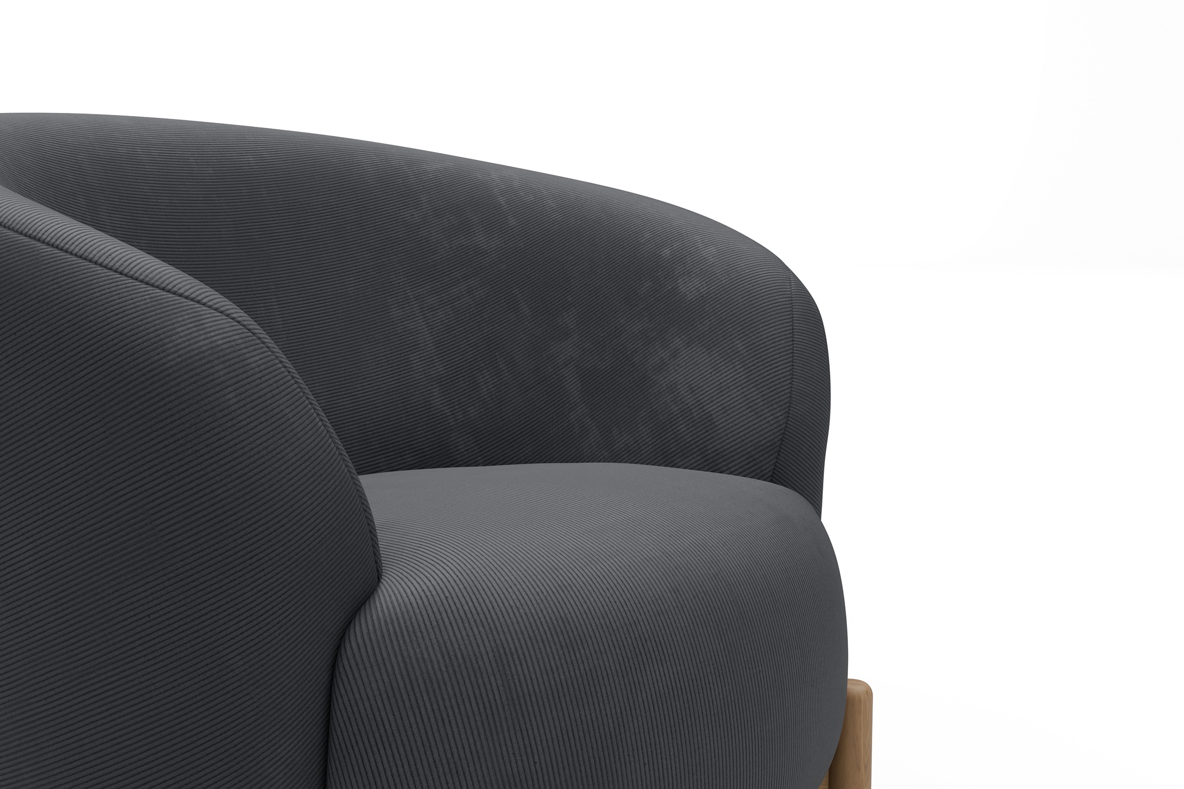 Sessel Ronda Holzbeine Eiche Natur Cordufine-Slate-Grey