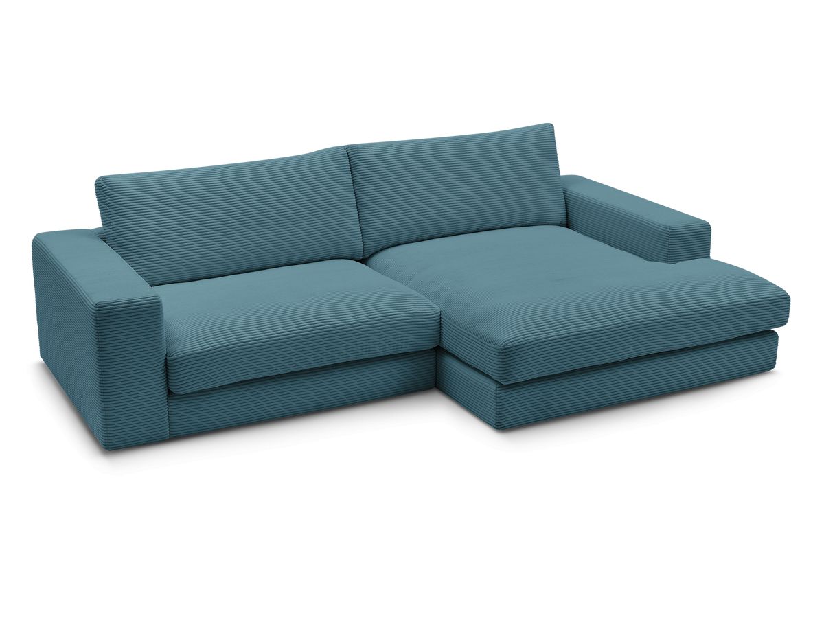Bobochic Leonard Ecksofa 234 × 159 cm Cordsamt Hellblau Ecke rechts